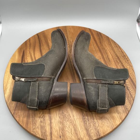 JB Dillion Booties Womens 7.5 B Leather Heeled Western Cowboy Ankle Buckle Boots - Picture 6 of 8